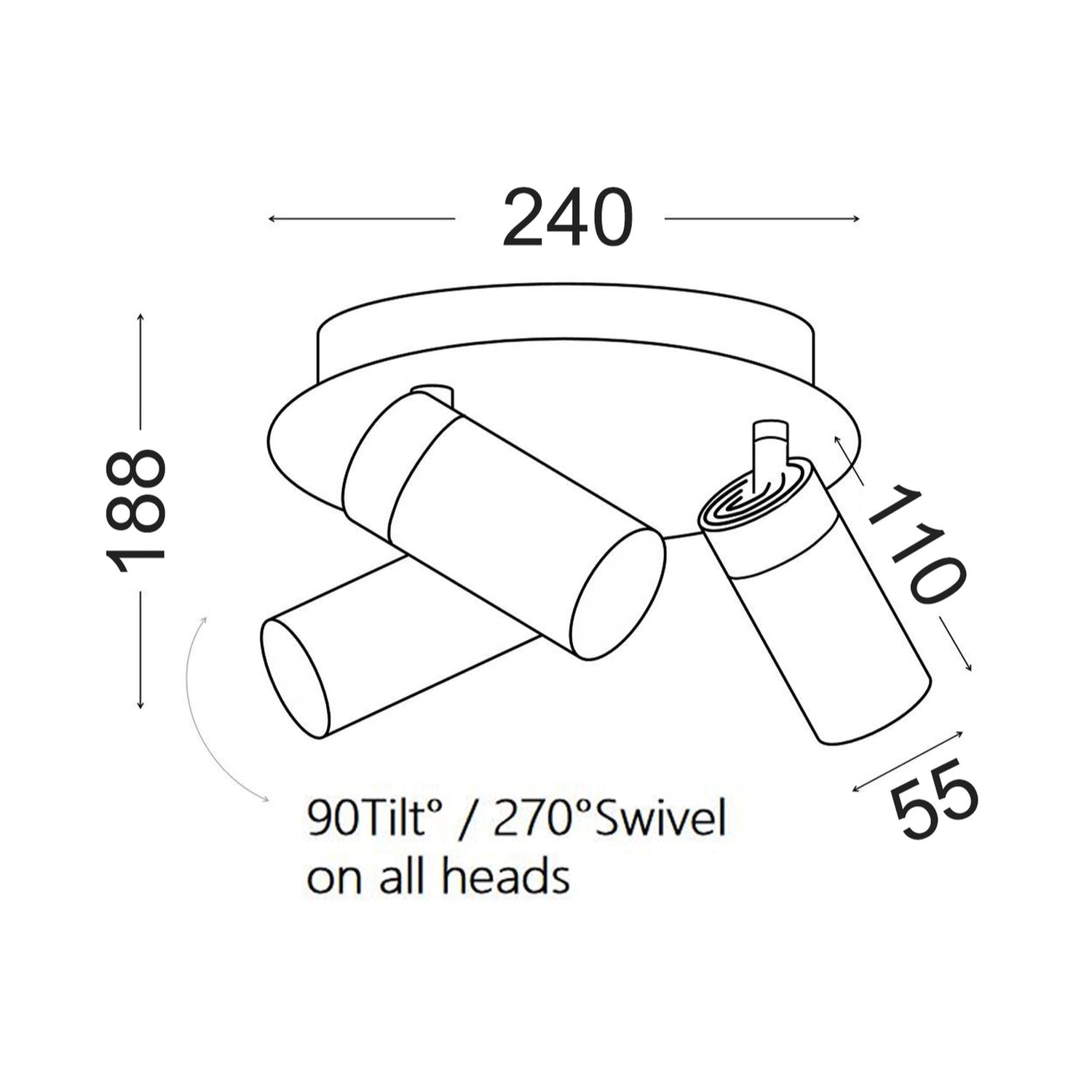 SAKUP: Exterior GU10 Adjustable Ceiling Spot Lights IP54