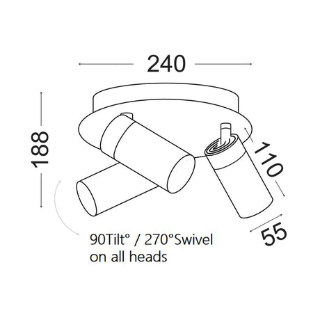 SAKUP: Exterior GU10 Adjustable Ceiling Spot Lights IP54