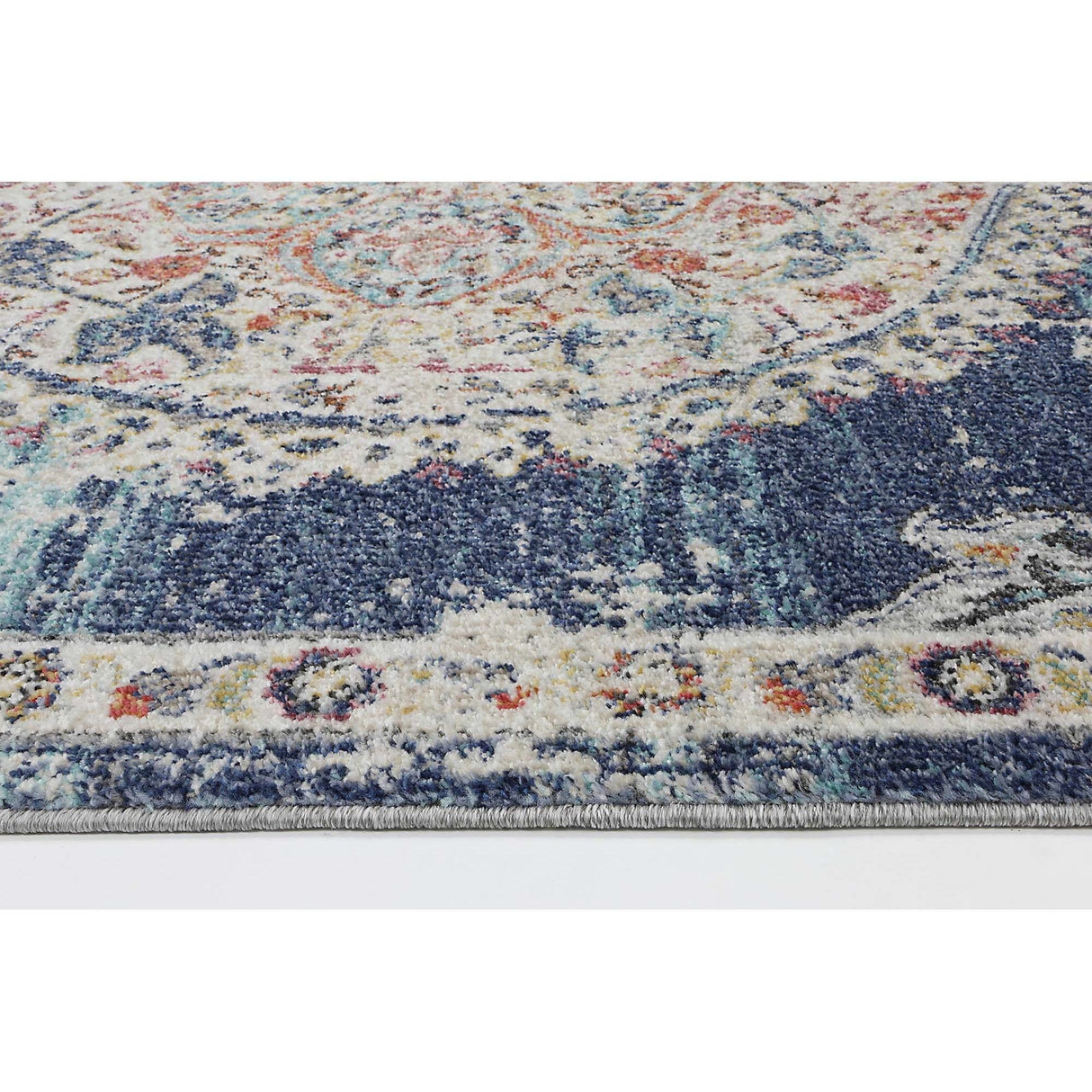 Salsa Hollow Medalion Transitional Navy & Multi Rug