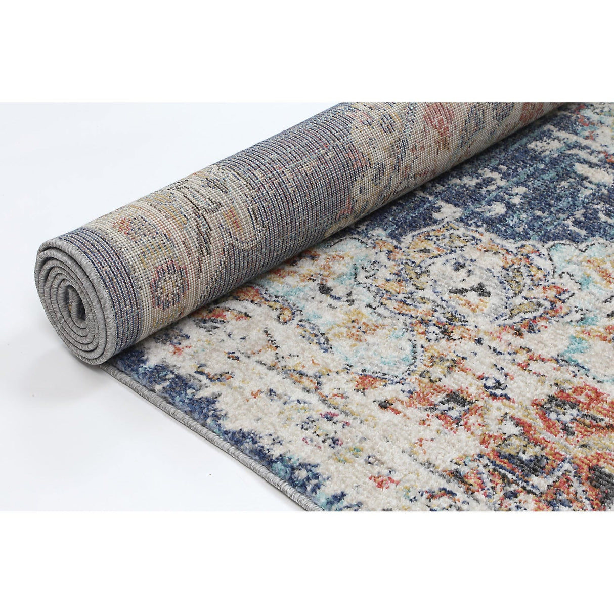 Salsa Hollow Medalion Transitional Navy & Multi Rug