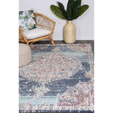 Salsa Hollow Medalion Transitional Navy & Multi Rug