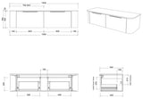 Timberline SANTOS Fluted Wall Hung Vanity (All Sizes)