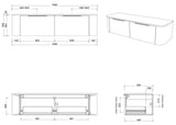 Timberline SANTOS Fluted Wall Hung Vanity (All Sizes)