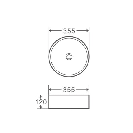 SASSO 34 Above Counter Round Basin (355x355x120mm)