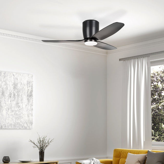 SEACLIFF 44 DC Hugger Ceiling Fan with LED Light Matte Black