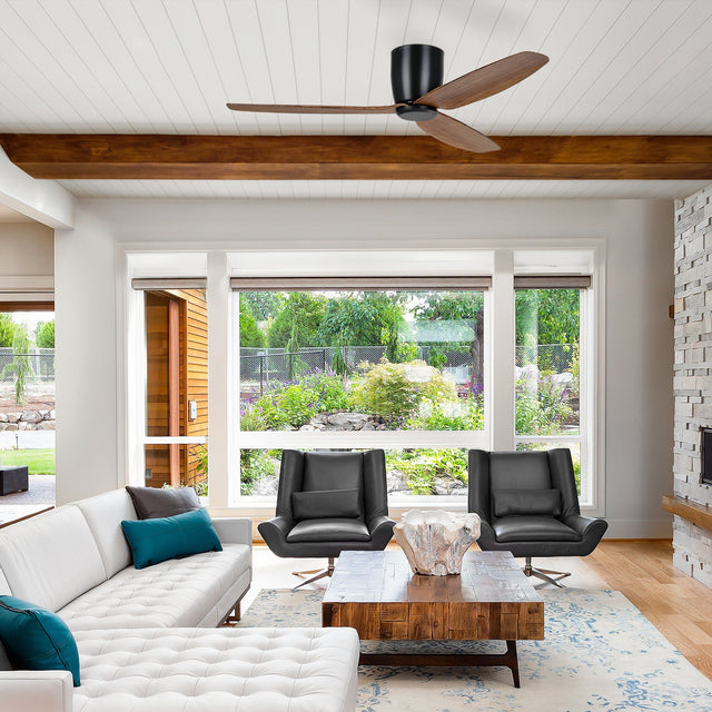 SEACLIFF 52 DC Hugger Ceiling Fan Light Walnut