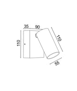 SEC: Surface Mounted LED Tri-CCT Single Adjustable Wall/Pillar Light (Matte Black/ Matte White/ Titanium ) IP65