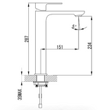 Seto High Rise Basin Mixer (Chrome&White)