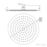 Mica Shower Head (200mm) (Black)- Clearance