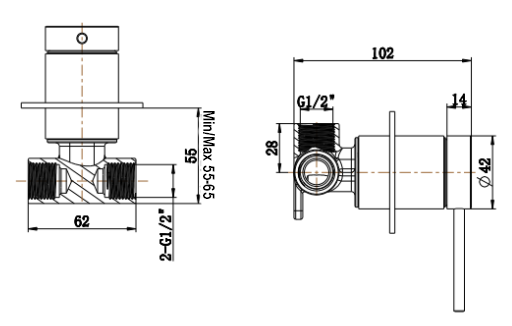 LVB Mica Shower Mixer - TRIM KIT- Living Brass