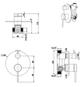 Mica Shower Mixer Diverter - 1P - TRIM KIT