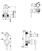 Mica Shower Mixer Diverter - 2P - TRIM KIT