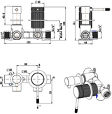Mica Fluted Sideways Shower Mixer Diverter