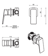 iago Shower Mixer – Small Plate – TRIM KIT ONLY