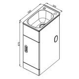 18.5L Stainless Laundry Tub and Cabinet (305x505x870)