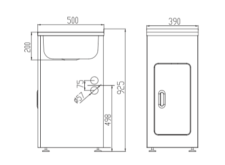 30L Stainless Laundry Tub and Cabinet (390x500x925)