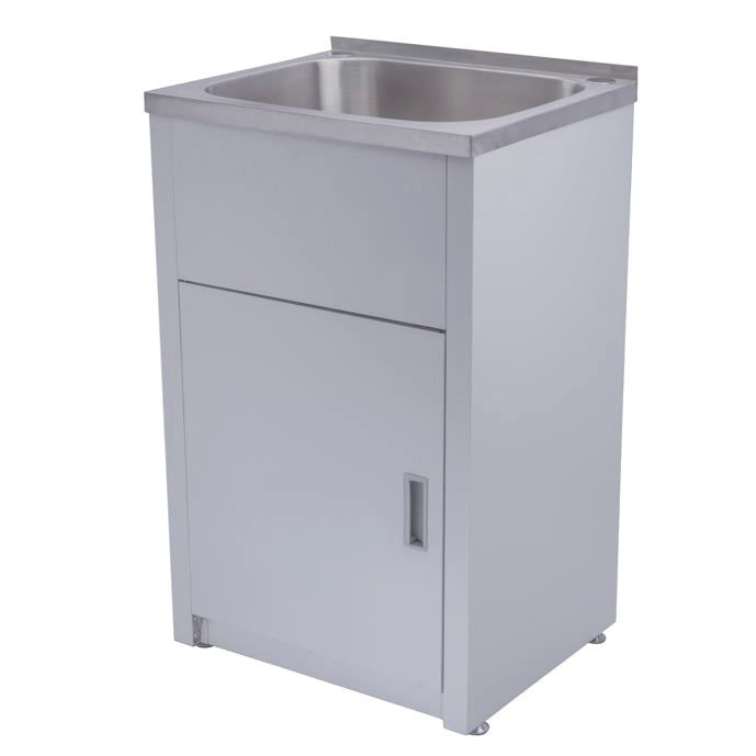 35L Stainless Laundry Tub and Cabinet white (455x555x925)