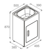 30L Stainless Laundry Tub and Cabinet (500x390x870)