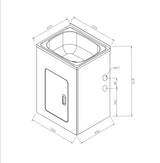 35L Stainless Laundry Tub and Cabinet (455x555x870)