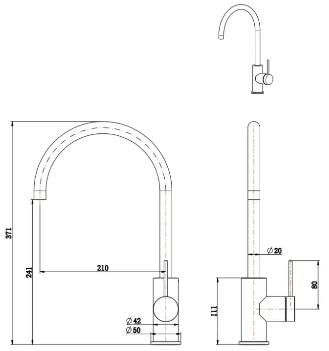 Mica Sink Mixer - Living Brass