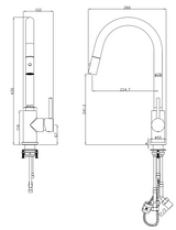 LVB Mica Pull-Out Sink Mixer - Living Brass-V1