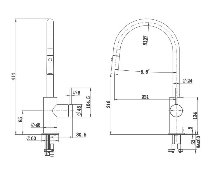 LVB Mica Pull-Out Sink Mixer - Living Brass