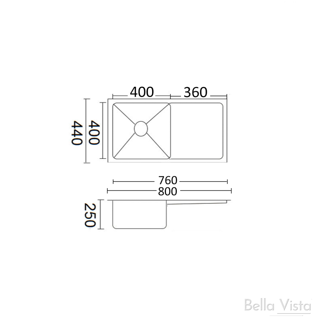 Luminare Sink 800x440x250