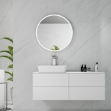 MARMO LED Round Solid Surface Frame Mirror 700x700mm