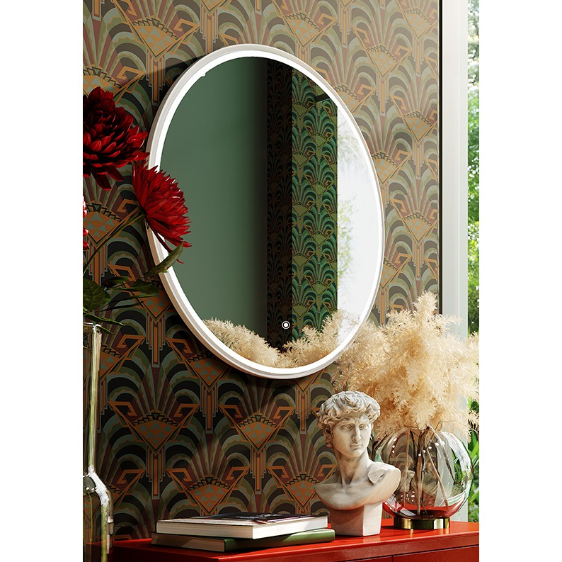 MARMO LED Round Solid Surface Frame Mirror 700x700mm