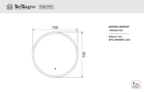 MARMO LED Round Solid Surface Frame Mirror 700x700mm