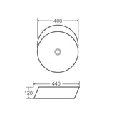 Spin 40B Above Counter Basin White (Round: 400x400x100)