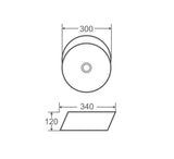 SPIN 34B Above Counter Round Basin (300x340x120mm)