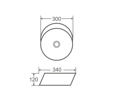 SPIN 34B Above Counter Round Basin (300x340x120mm)