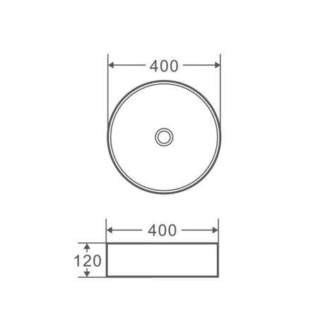 SPIN 40C Above Counter Round Basin (400x400x120mm)