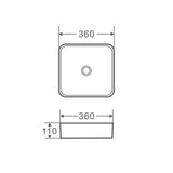 SQ 36 Counter-Top Square Basin (Square: 360x360x110)