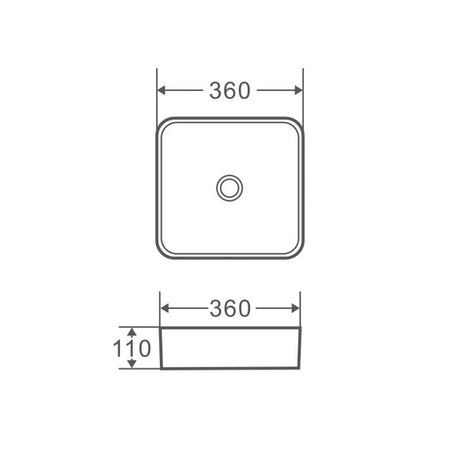 SQ 36 Counter-Top Square Basin (Square: 360x360x110)