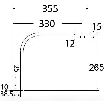 Rectangle Curved Shower Arm