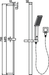 Bonza Hand Shower On Rail (Black)