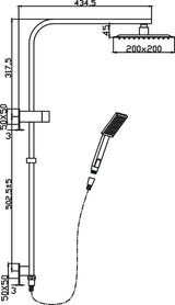 Bonza Shower System With Rail (Black)