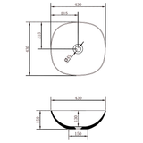POSEIDON Rolo White Ceramic Basin (Rectangle: 430x430x150)