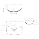 POSEIDON Rolo White Ceramic Basin (Oval: 630x360x150)