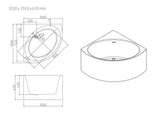 STANFORD Triangle Corner Bathtub (Gloss White) (1000/1200mm)