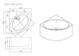 STANFORD Triangle Corner Bathtub (Gloss White) (1000/1200mm)