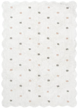 Mellow Rectangle Scalloped Kids Rug White & Multi: New Arrival