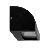 STE: Exterior 12V Matte Black Curved Surface Mounted Step / Wall Lights IP65