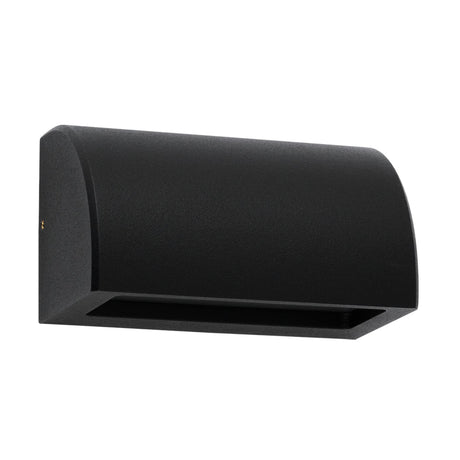 STE: Exterior 12V Matte Black Curved Surface Mounted Step / Wall Lights IP65