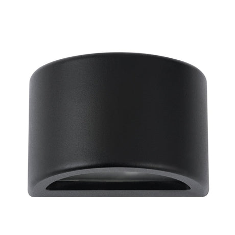 STE: Exterior 12V Matte Black Curved Surface Mounted Step / Wall Lights IP65