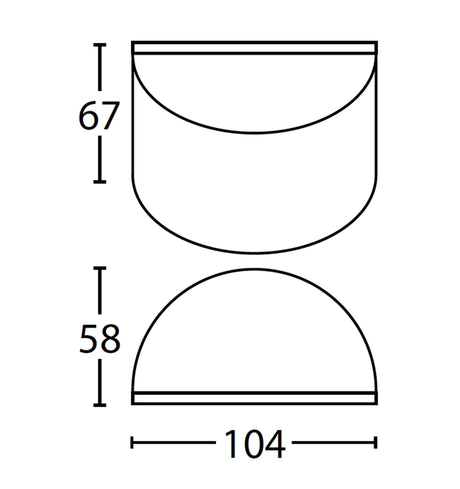 STE: Exterior 12V Matte Black Curved Surface Mounted Step / Wall Lights IP65