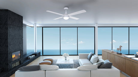 STRADBROKE 48 DC Ceiling Fan with E27 Light (Matte White)