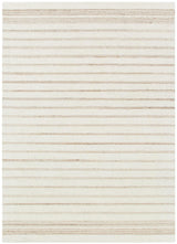 Praia Stripes Ivory Beige Wool Rug